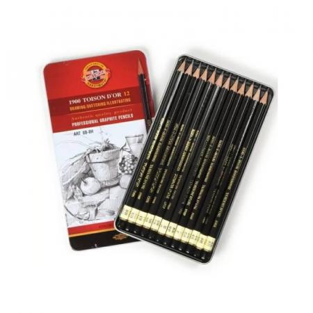 Изчерпани продукти  Комплект моливи за графика 8B до 8H, Koh-i-noor Toison Dor 1902
